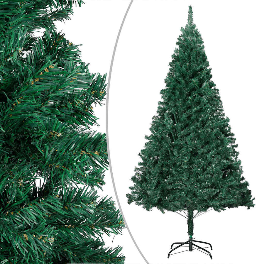 Kunstkerstboom met verlichting en kerstballen 150 cm PVC groen