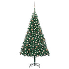 Kunstkerstboom Met Verlichting En Kerstballen 20 Cm Pvc Groen 210 x 110 cm green and rose