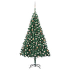 Kunstkerstboom Met Verlichting En Kerstballen 240 Cm Groen 240 x 125 cm green and rose