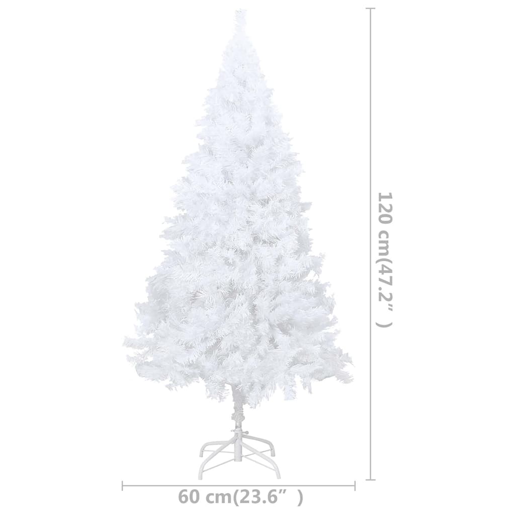 Kunstkerstboom Met Verlichting En Kerstballen 120 Cm Pvc 120 x 60 cm wit en rozé