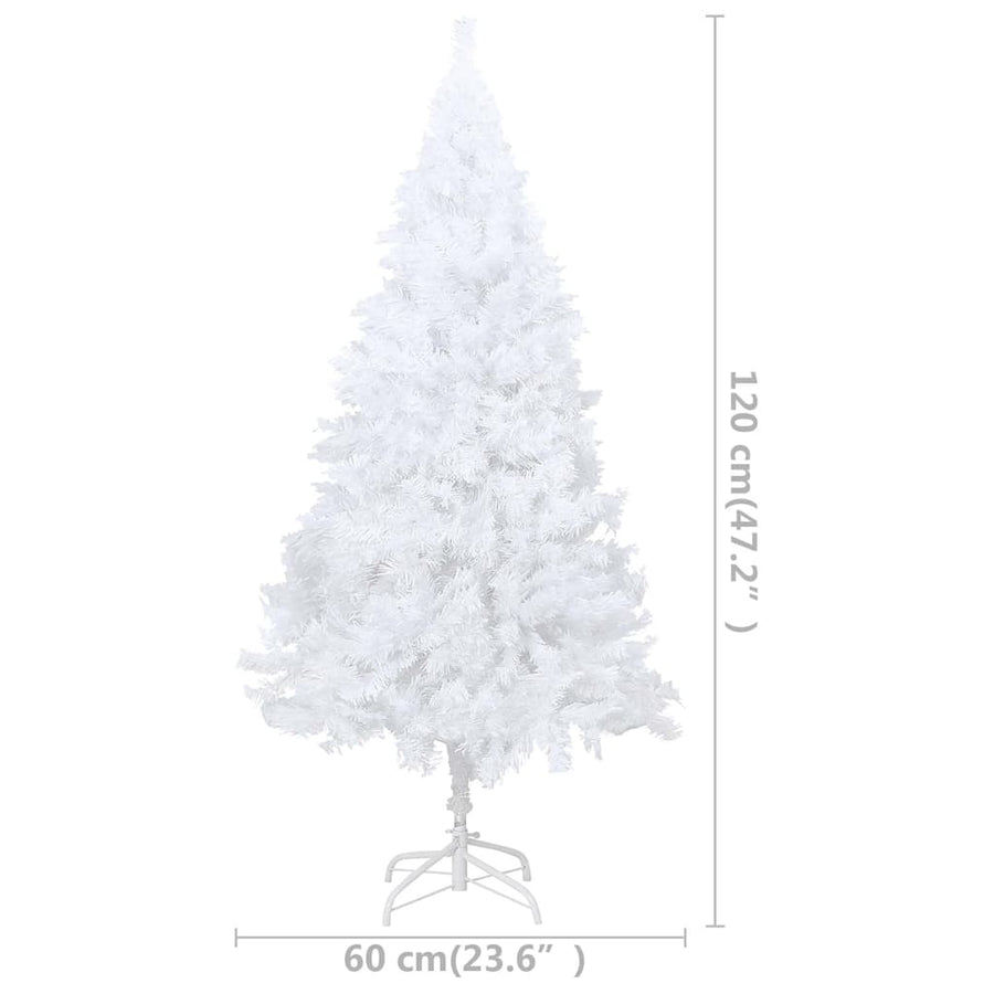 Kunstkerstboom Met Verlichting En Kerstballen 120 Cm Pvc 120 x 60 cm wit en rozé