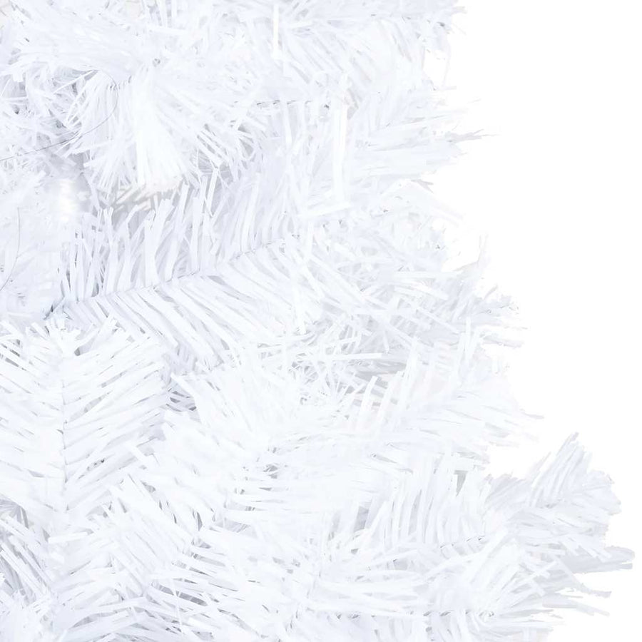 Kunstkerstboom Met Verlichting En Kerstballen 120 Cm Pvc 120 x 60 cm wit en rozé
