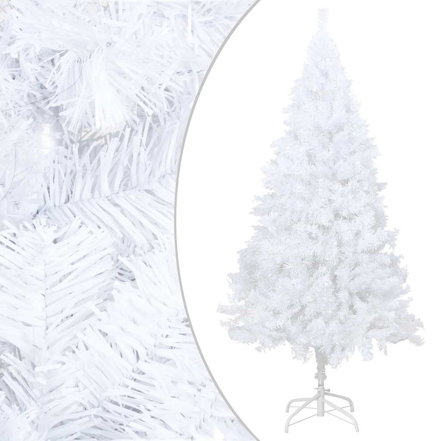 Kunstkerstboom Met Verlichting En Kerstballen 150 Cm Pvc 150 x 80 cm wit en rozé