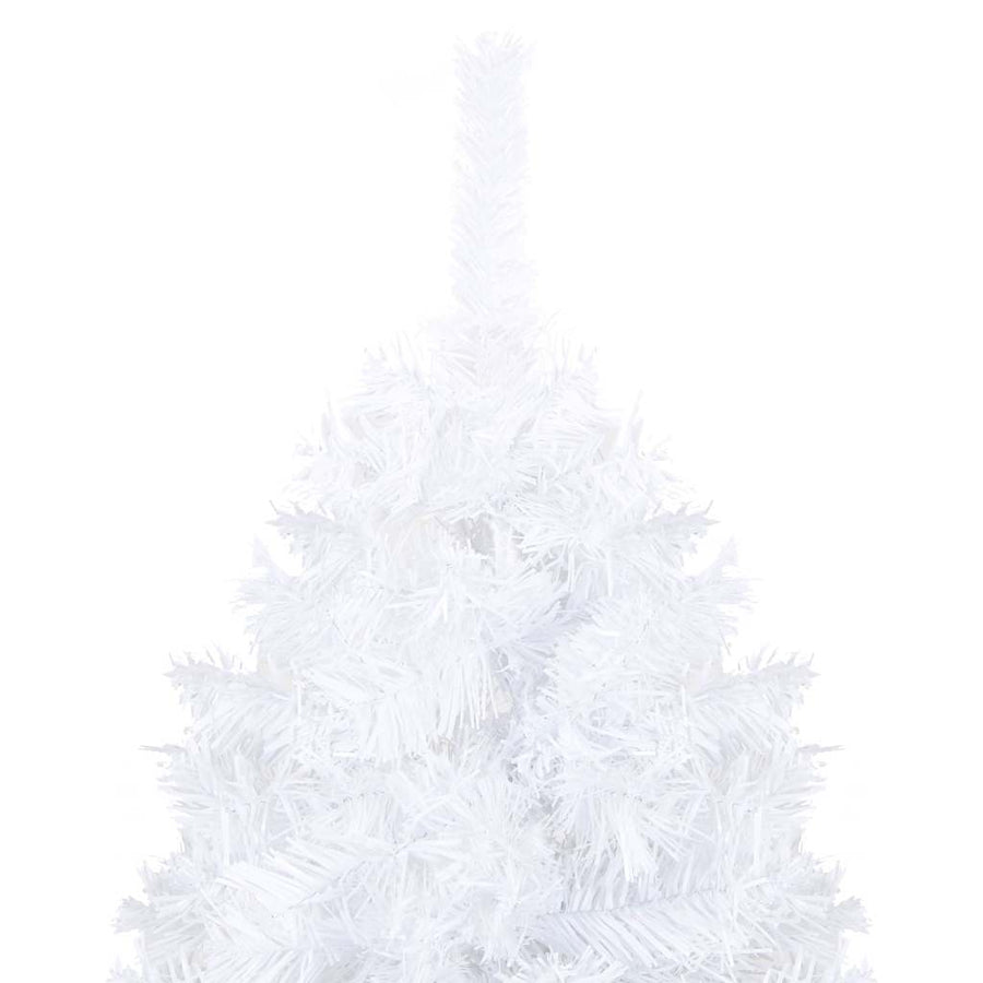 Kunstkerstboom Met Verlichting En Kerstballen 150 Cm Pvc 150 x 80 cm wit en rozé