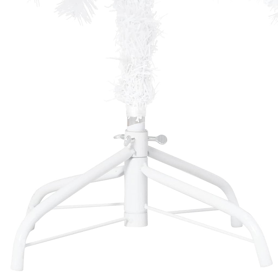 Kunstkerstboom Met Verlichting En Kerstballen 150 Cm Pvc 150 x 80 cm wit en rozé