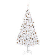 Kunstkerstboom wit 210 cm met 300 LED kerstballen