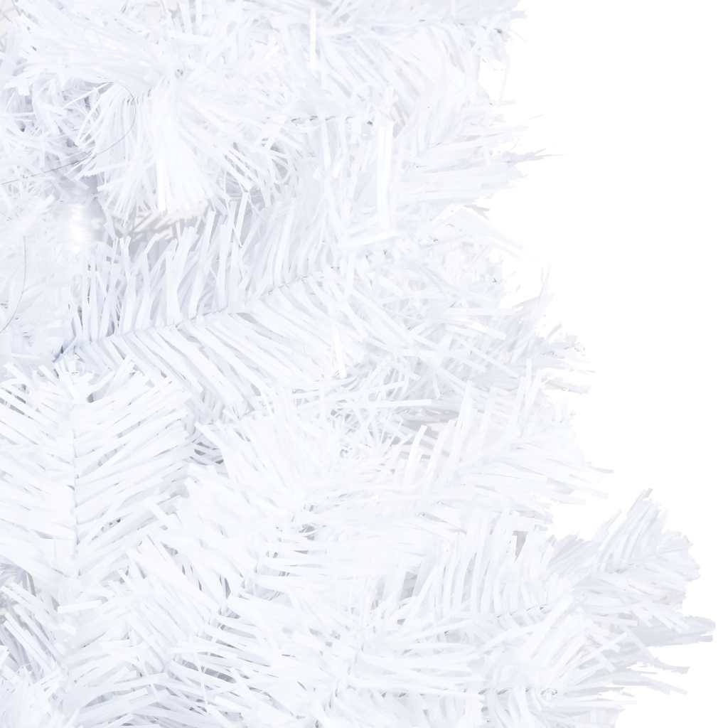 Kunstkerstboom met verlichting en kerstballen 210 cm PVC wit