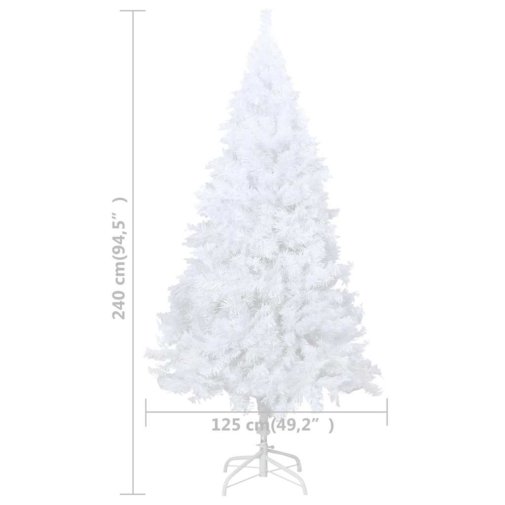 Kunstkerstboom met verlichting en kerstballen 240 cm wit