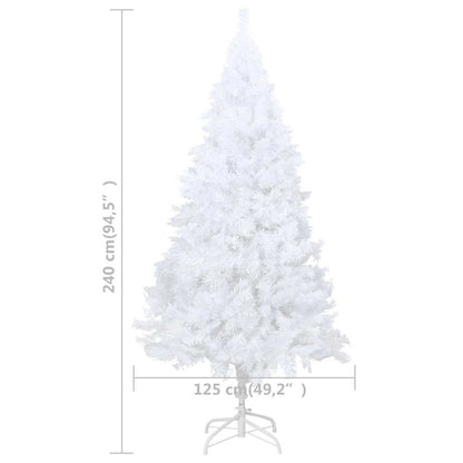 Kunstkerstboom met verlichting en kerstballen 240 cm wit