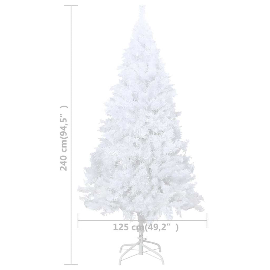 Kunstkerstboom met verlichting en kerstballen 240 cm wit