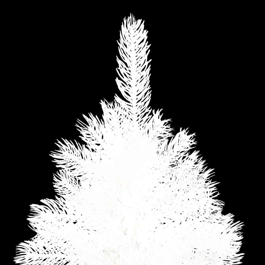 Kunstkerstboom Met Verlichting En Kerstballen 150 Cm Pvc Wit 150 x 75 cm