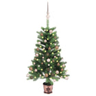 Kunstkerstboom Met Verlichting En Kerstballen 65 Cm Groen 65 x 45 cm Rozen