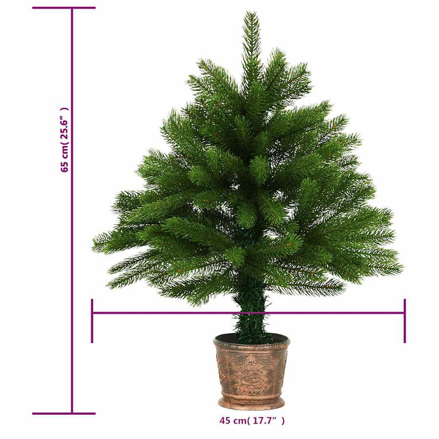 Kunstkerstboom met verlichting en kerstballen 65 cm groen