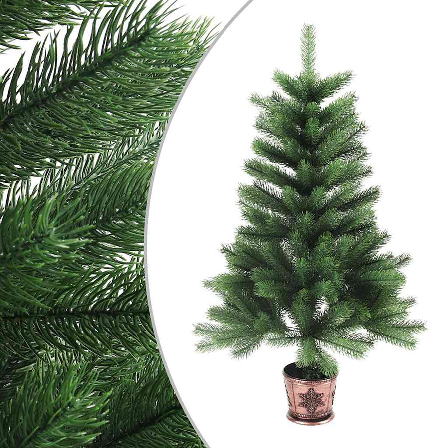 Kunstkerstboom met verlichting en kerstballen 90 cm groen
