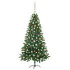 Kunstkerstboom Met Verlichting En Kerstballen 50 Cm Groen 150 x 75 cm Rozen