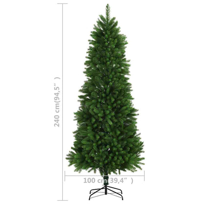 Kunstkerstboom met verlichting en kerstballen 240 cm groen