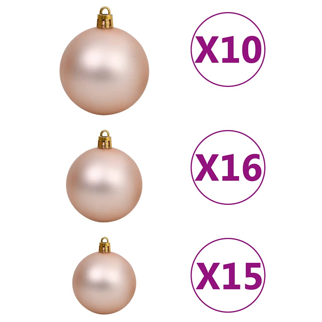 Kunstkerstboom met verlichting en kerstballen 240 cm groen