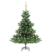 Kunstkerstboom Nordmann 150 cm LED kerstballen groen