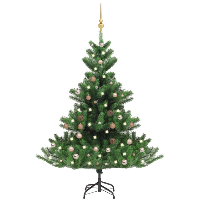 Kunstkerstboom Nordmann Met Led's En Kerstballen 50 Cm Groen 150 x 120 cm Rozen