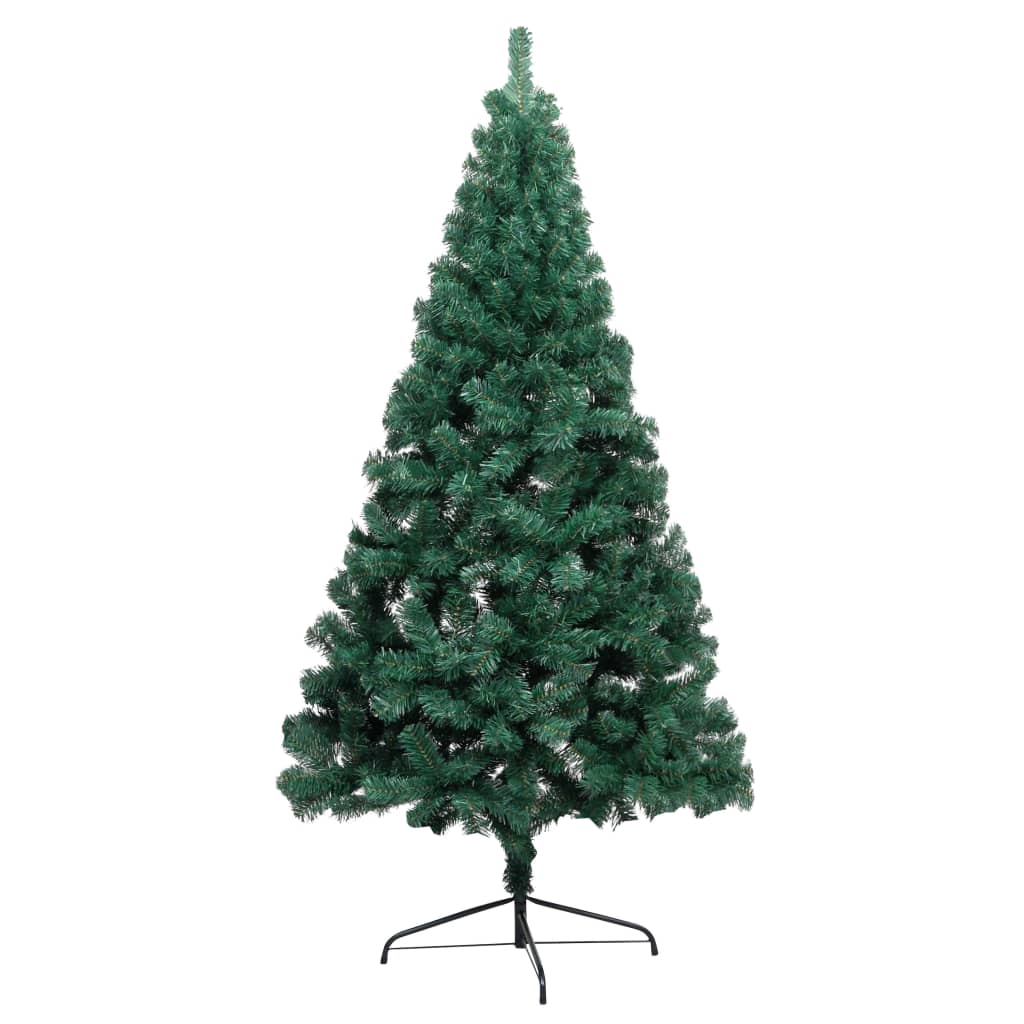 Kunstkerstboom Met Verlichting En Kerstballen Half 20 Cm 120 x 68 cm Groen en rood