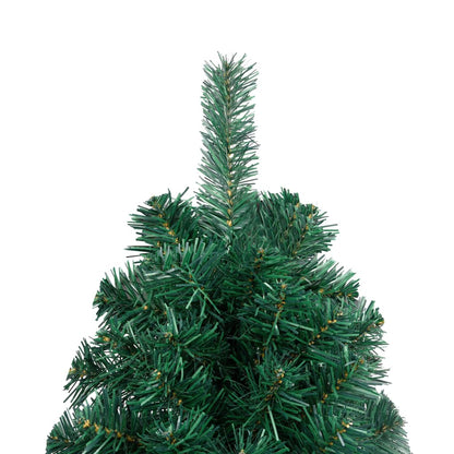 Kunstkerstboom Met Verlichting En Kerstballen Half 20 Cm 120 x 68 cm Groen en rood
