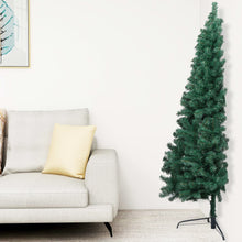 Kunstkerstboom Met Verlichting En Kerstballen Half 240 Cm 240 x 125 cm Groen en rood