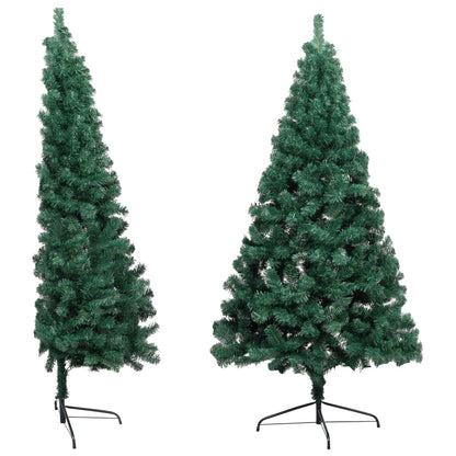 Kunstkerstboom Met Verlichting En Kerstballen Half 240 Cm 240 x 125 cm Groen en rood