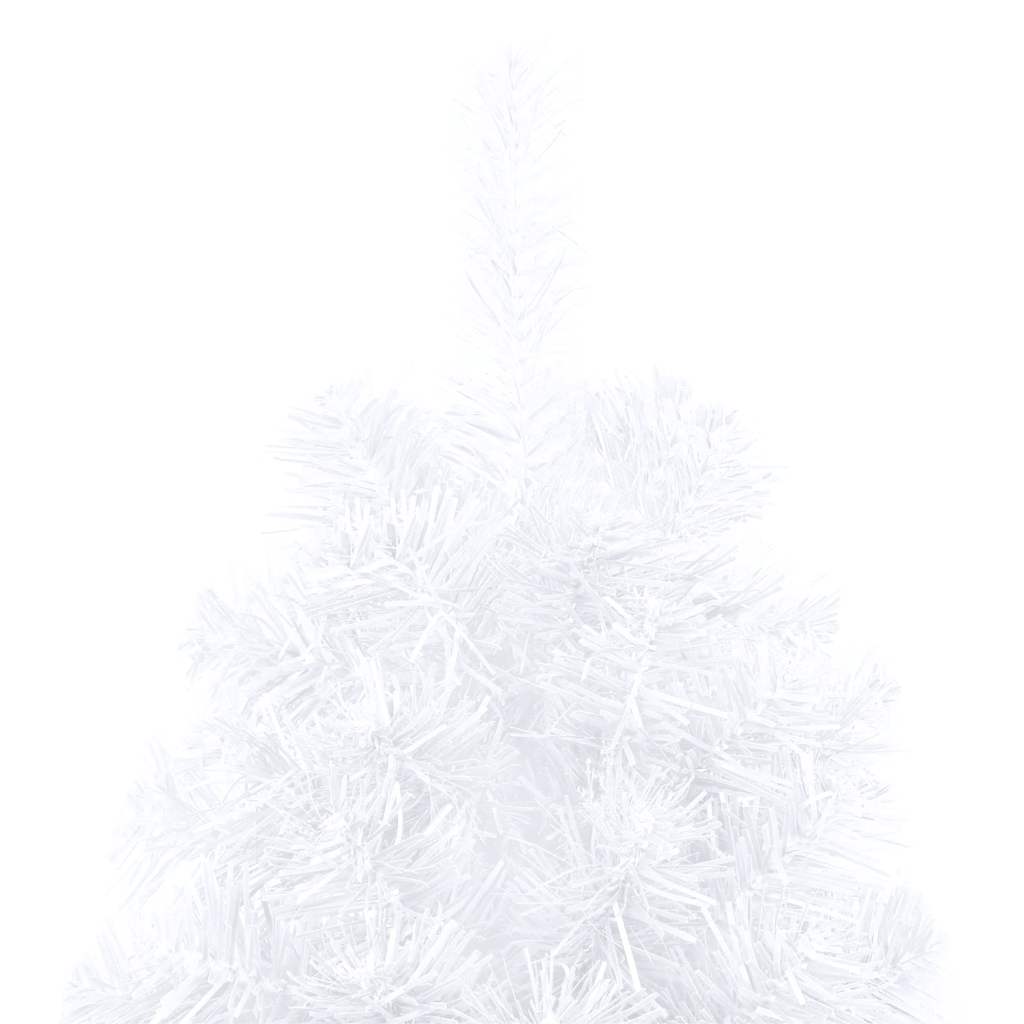 Kunstkerstboom met verlichting en kerstballen half 180 cm wit