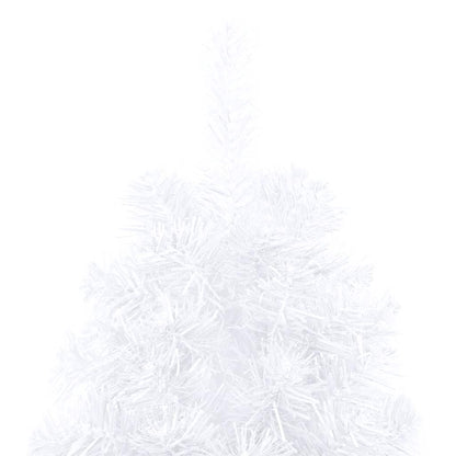 Kunstkerstboom met verlichting en kerstballen half 180 cm wit