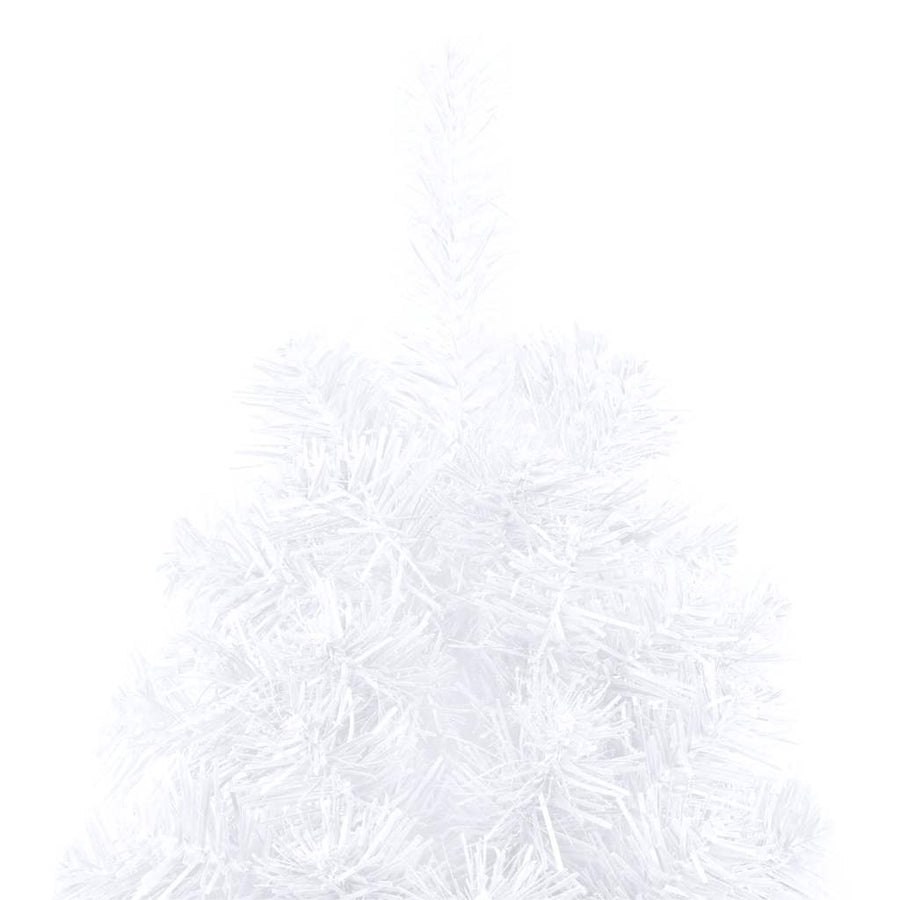 Kunstkerstboom met verlichting en kerstballen half 180 cm wit