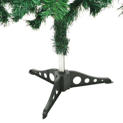 Kunstkerstboom Met Verlichting En Kerstballen 230 Takken 120 Cm 120 x 65 cm Groen en rood