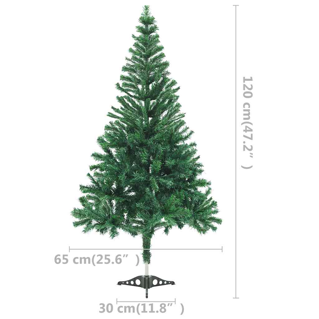 Kunstkerstboom Met Verlichting En Kerstballen 230 Takken 120 Cm 120 x 65 cm Groen en rood