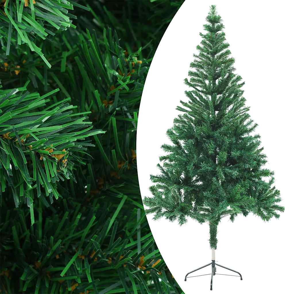 Kunstkerstboom Met Verlichting En Kerstballen 380 Takken 150 Cm 150 x 70 cm Groen en rood