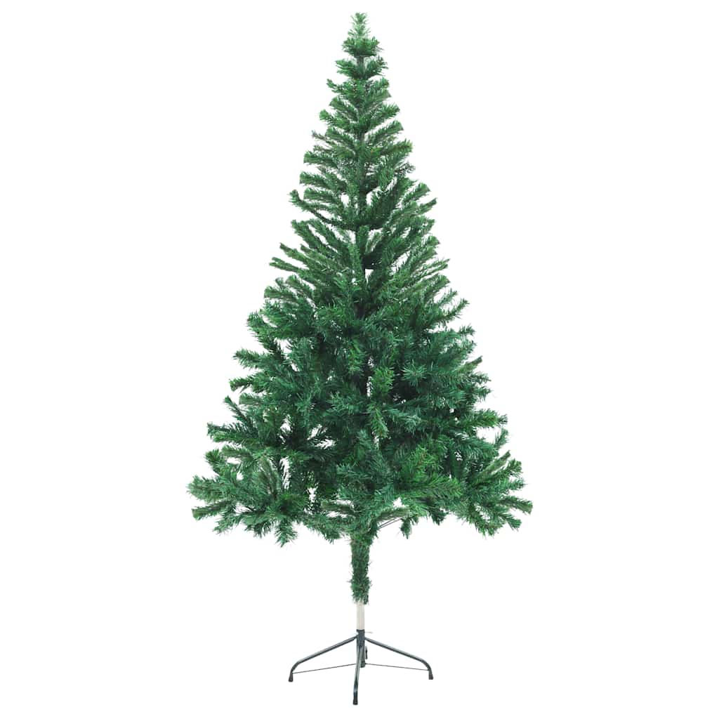 Kunstkerstboom Met Verlichting En Kerstballen 380 Takken 150 Cm 150 x 70 cm Groen en rood