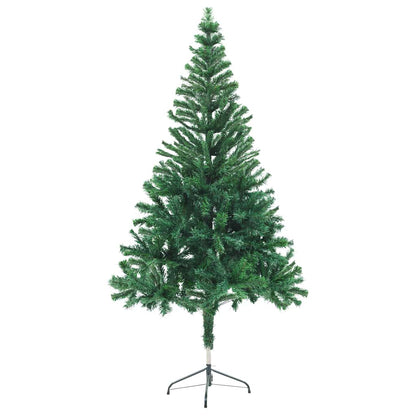 Kunstkerstboom Met Verlichting En Kerstballen 380 Takken 150 Cm 150 x 70 cm Groen en rood