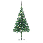 Kunstkerstboom Met Verlichting En Kerstballen 546 Takken 80 Cm 180 x 90 cm Groen en rood