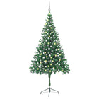 Kunstkerstboom Met Verlichting En Kerstballen 90 Takken 20 Cm 210 x 105 cm Groen en rood