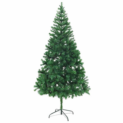 Kunstkerstboom Met Verlichting En Kerstballen 910 Takken 210 Cm 210 x 105 cm Groen en rood