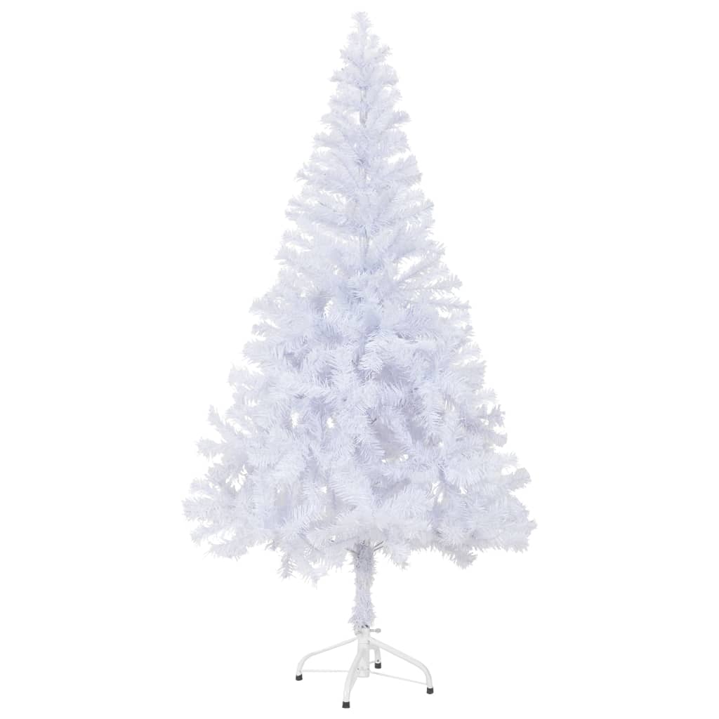 Kunstkerstboom Met Verlichting En Kerstballen 230 Takken 20 Cm 120 x 65 cm Wit en grijs