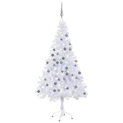Kunstkerstboom 180 cm wit met verlichting en kerstballen