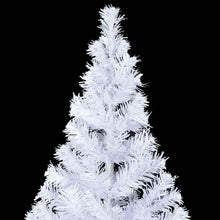 Kunstkerstboom Met Verlichting En Kerstballen 910 Takken 210 Cm 210 x 105 cm Wit en grijs