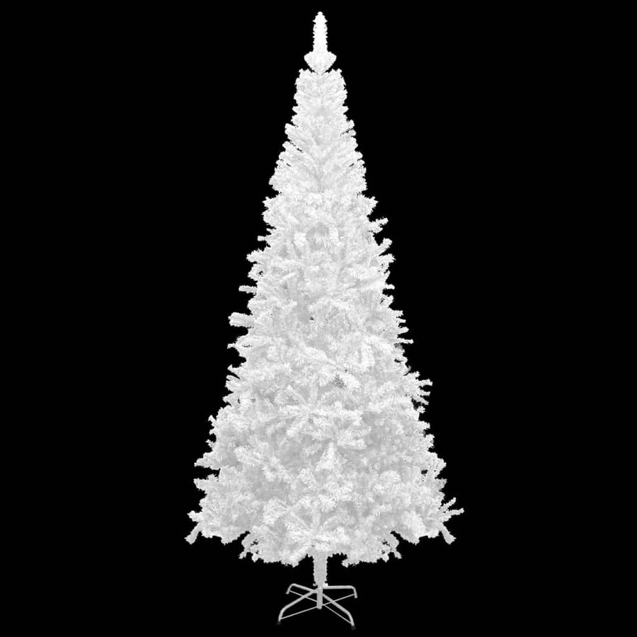 Kunstkerstboom Met Verlichting En Kerstballen L 240 Cm 240 x 120 cm Wit en grijs