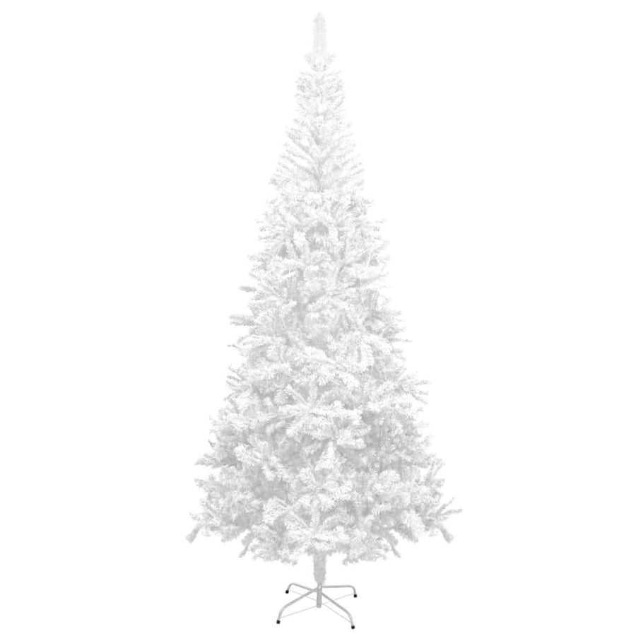 Kunstkerstboom Met Verlichting En Kerstballen L 240 Cm 240 x 120 cm Wit en grijs