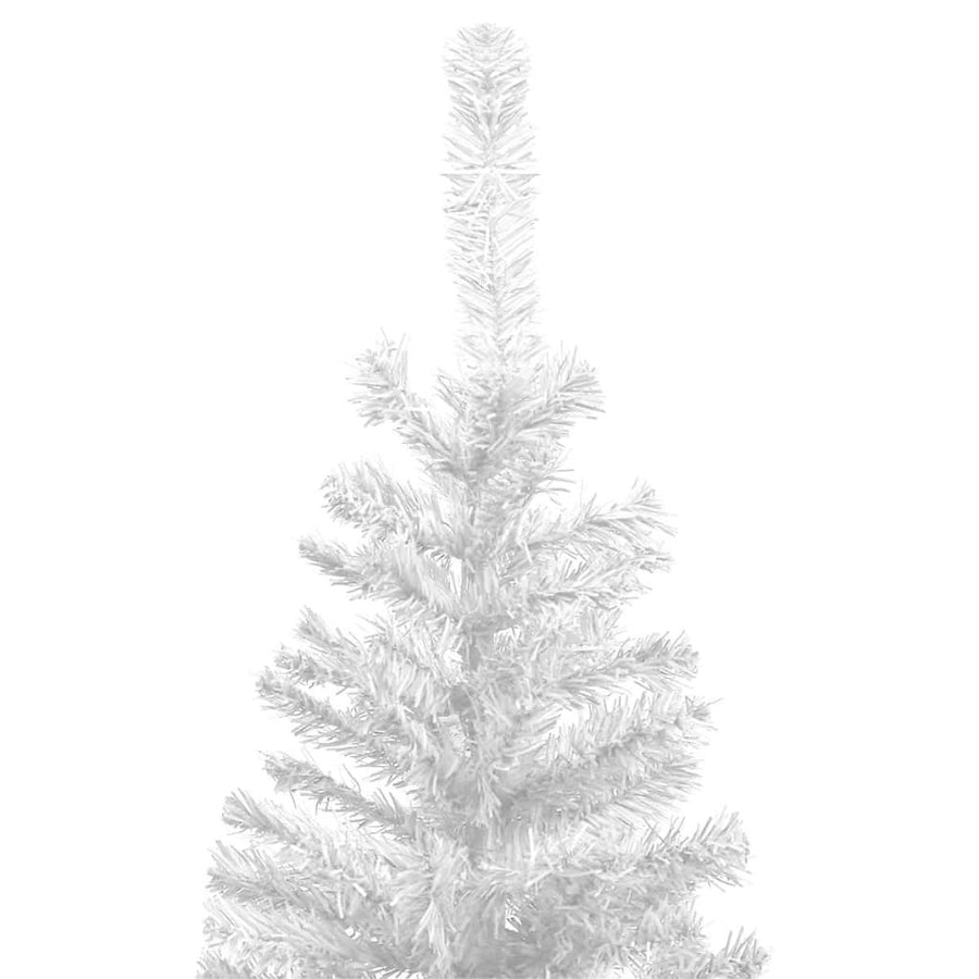 Kunstkerstboom Met Verlichting En Kerstballen L 240 Cm 240 x 120 cm Wit en grijs