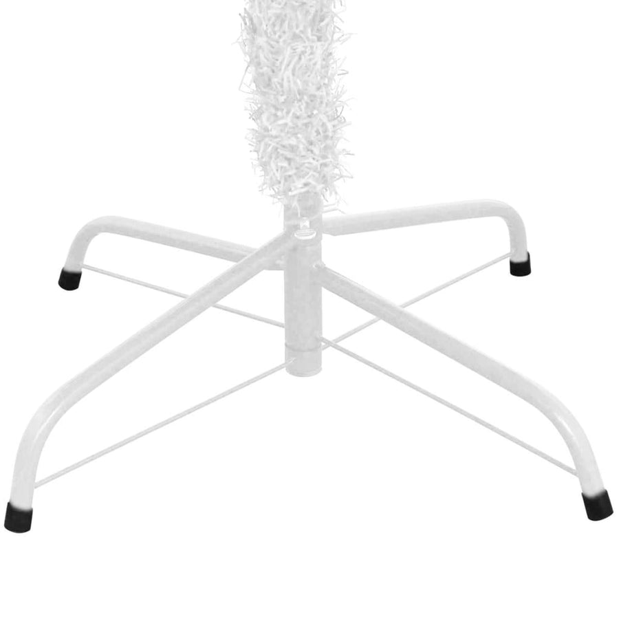 Kunstkerstboom Met Verlichting En Kerstballen L 240 Cm 240 x 120 cm Wit en grijs