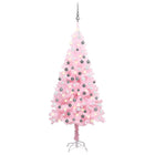 Kunstkerstboom Met Verlichting En Kerstballen 20 Cm Pvc 120 x 65 cm Roze en grijs