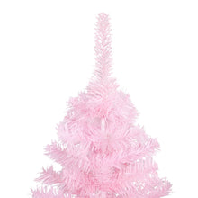 Kunstkerstboom Met Verlichting En Kerstballen 80 Cm Pvc 180 x 93 cm Roze en grijs