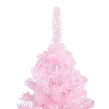 Kunstkerstboom Met Verlichting En Kerstballen 80 Cm Pvc 180 x 93 cm Roze en grijs
