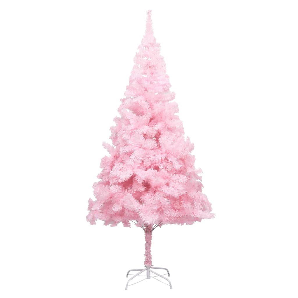 Kunstkerstboom Met Verlichting En Kerstballen 20 Cm Pvc 210 x 120 cm Roze en grijs