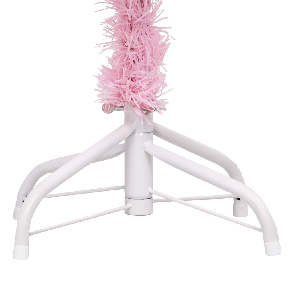 Kunstkerstboom Met Verlichting En Kerstballen 20 Cm Pvc 210 x 120 cm Roze en grijs